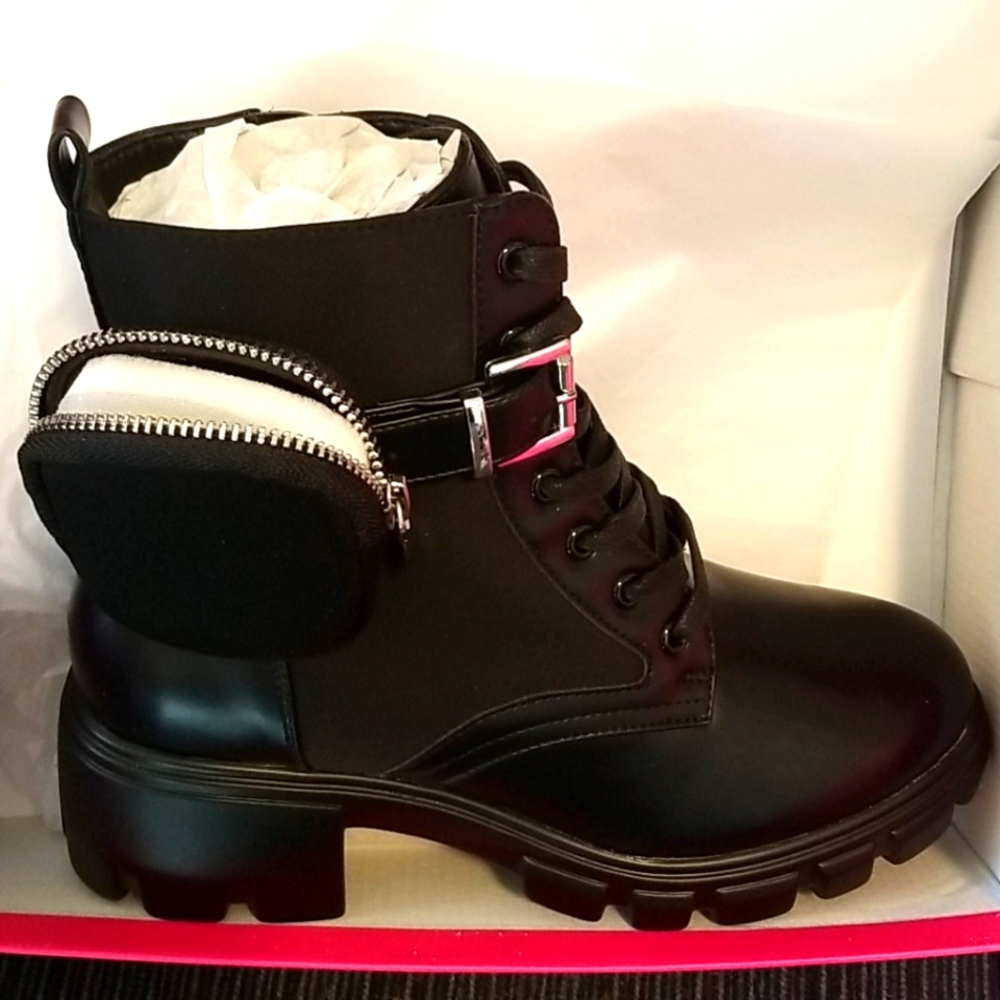 LUG SOLE BOOTS WITH ZIP POUCH INDUSTRIAL GOTH PUNK